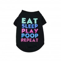 Shirt "Eat Sleep Play Poop Repeat", schwarz